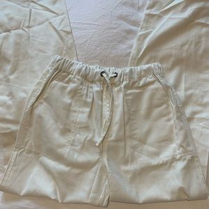 White Linen Beach Pants with Pockets